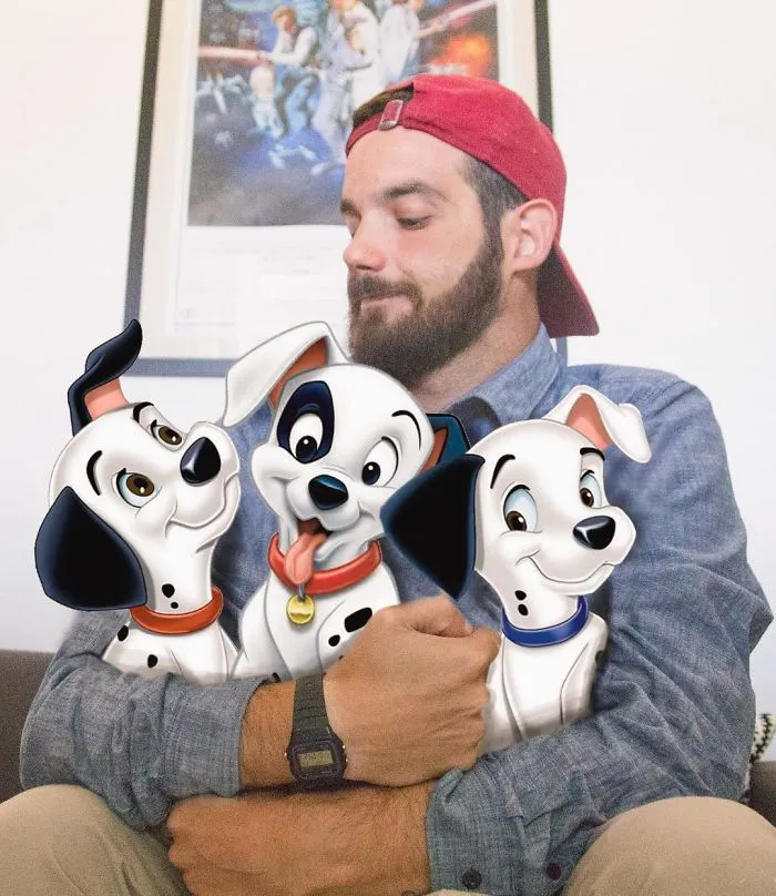 Este hombre se photoshopea pasándolo bien de aventuras con personajes Disney, y el resultado es tan adorable como divertido (30 fotos)