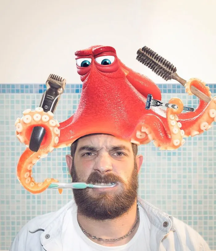 Este hombre se photoshopea pasándolo bien de aventuras con personajes Disney, y el resultado es tan adorable como divertido (30 fotos)