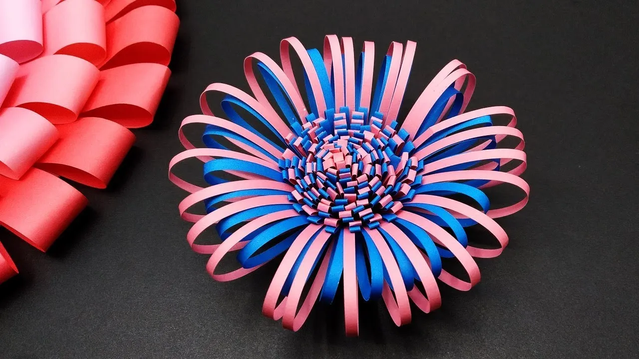 Very Easy  DIY Giant Fluffy Center Paper Flowers Making / Fluffy Paper Crafts