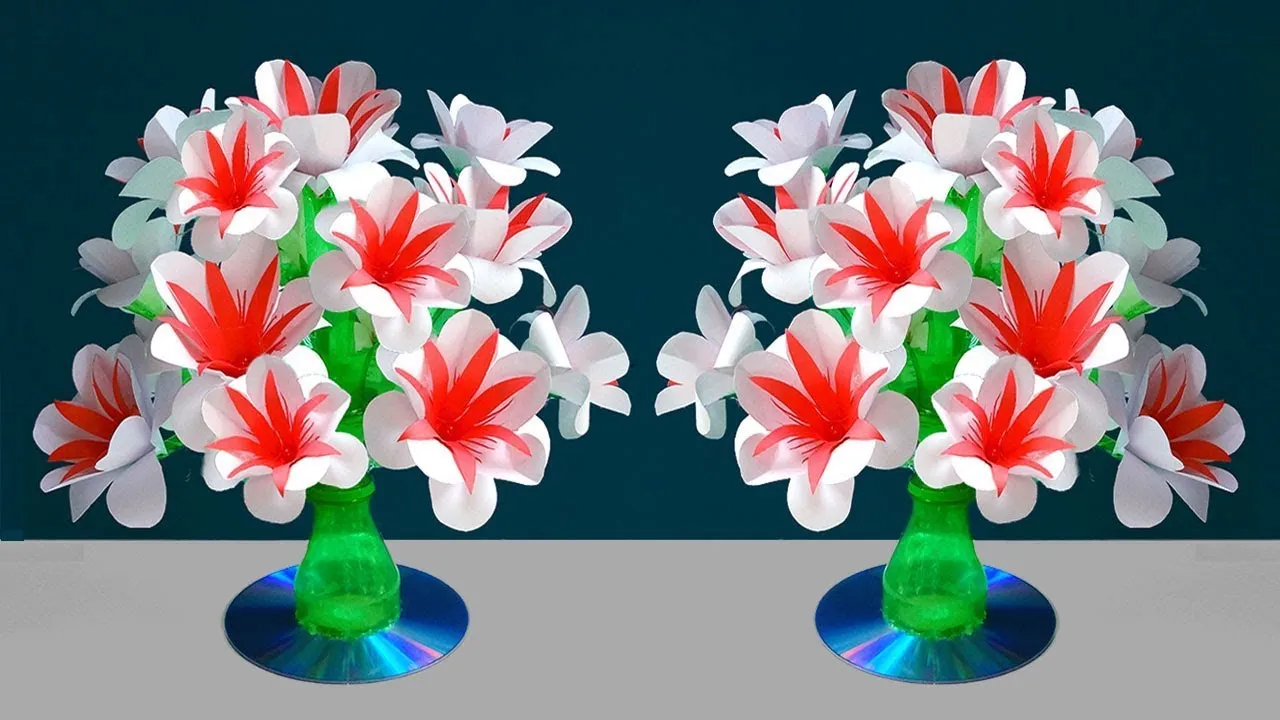 Make Plastic Bottle Vases With Paper Flowers For Home Decor