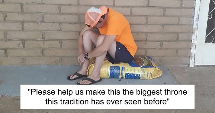 Animal Shelter Employee Asks People To Donate Dog Food For Her Birthday, Builds A Giant Throne Out Of It