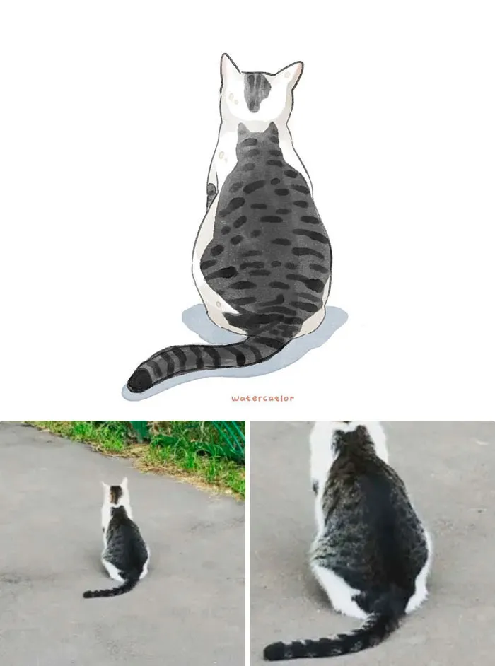 30 Of The Funniest Internet-Famous Cat Pics Get 'Watercolorized' By Amelia Rizky