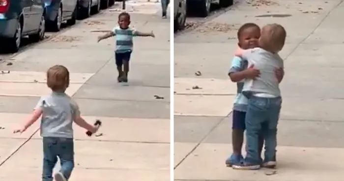 Toddler Best Friends Hug Like They Haven't Seen Each Other For Years When It's Actually Just Been 2 Days