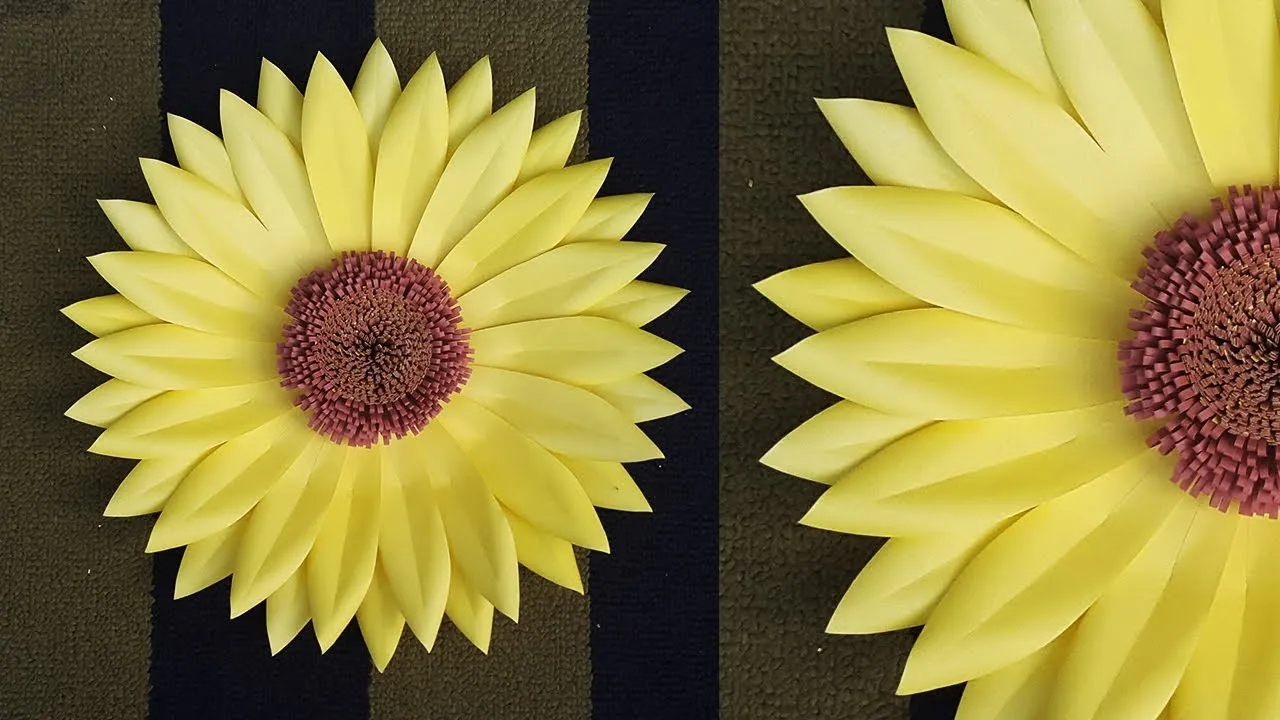 DIY Paper Sunflower For Room Decor Ideas | Giant Paper Flower Backdrop