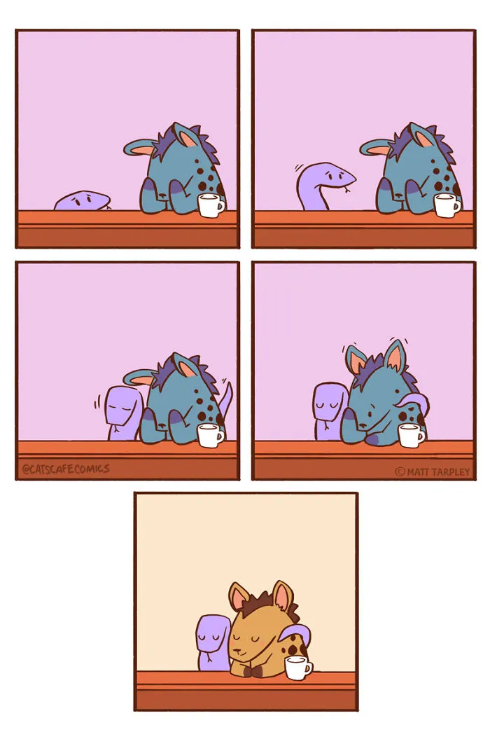 My 30 Wholesome ‘Cat’s Café’ Comics That Might Just Make Your Day (New Pics)