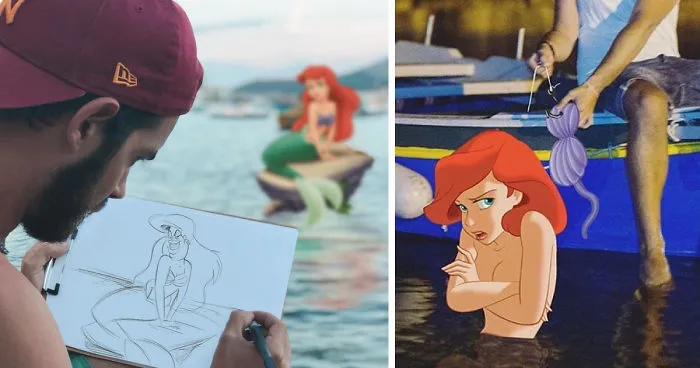 Este hombre se photoshopea pasándolo bien de aventuras con personajes Disney, y el resultado es tan adorable como divertido (30 fotos)