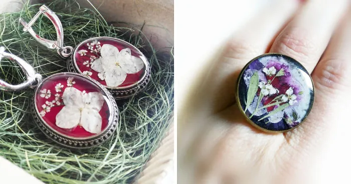 I Handmake Jewelry With Real Flowers And Natural Stones
