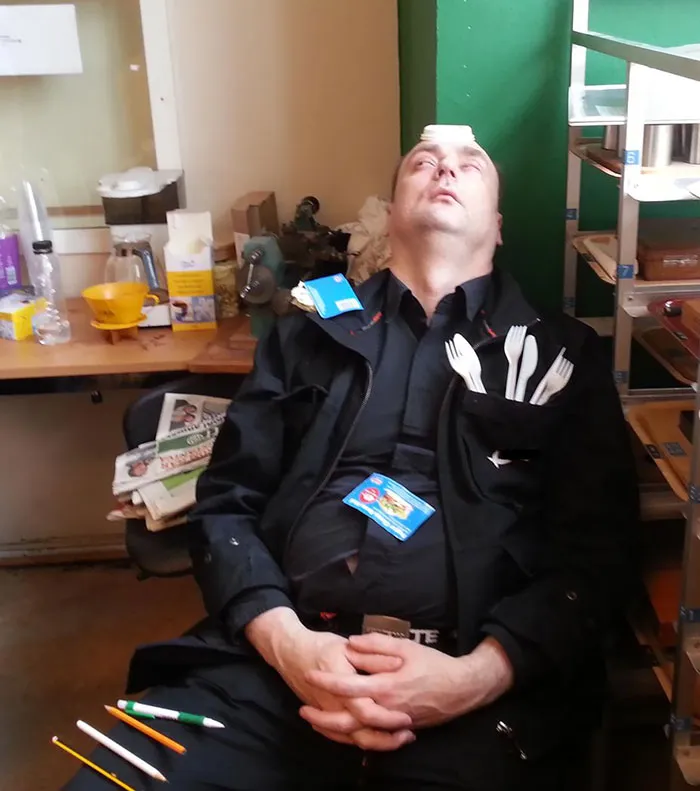 Today I Found Out That My Co-Worker Sleeps With His Eyes Open And Looks Very Creepy