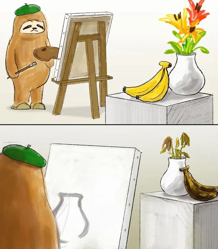 30 Problems Of A Sloth Hilariously Illustrated By Japanese Artist Keigo