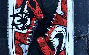 If I Didn't Paint These 'Into The Spiderverse' Sneaker Customs, I'd Swear They Were Photoshopped
