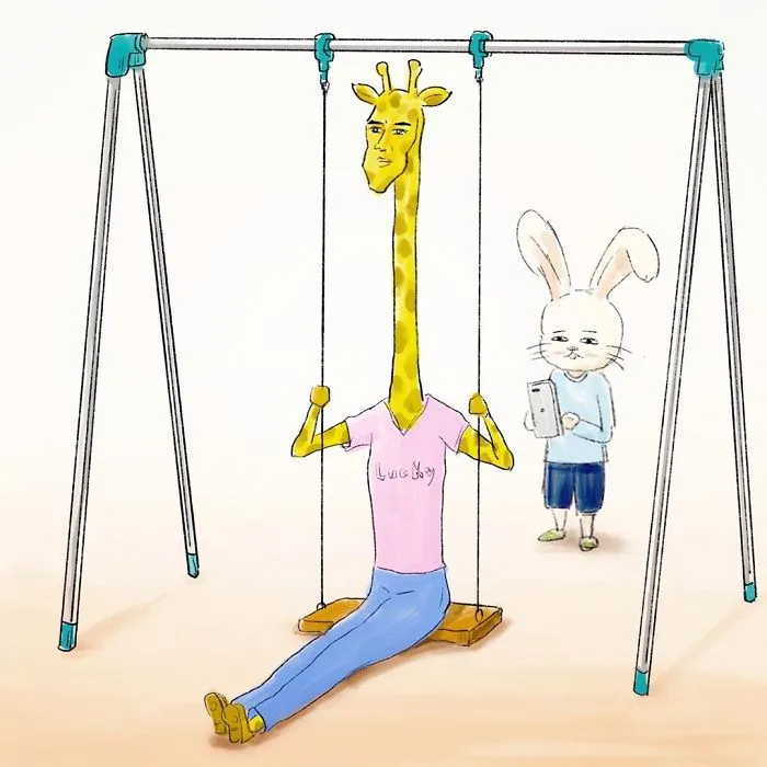 30 Funny Illustrations About Giraffes And Their Daily Life Struggles By Talented Japanese Artist Keigo