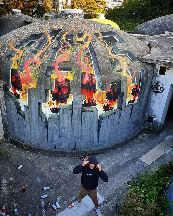 Este artista callejero consigue que las paredes parezcan transparentes usando solo pintura en spray