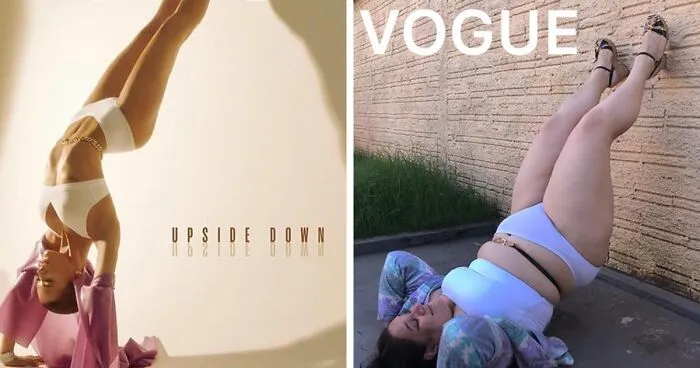 Brazilian Lady Recreates Posh Photoshoots To Point Out How Silly Some Of Them Are