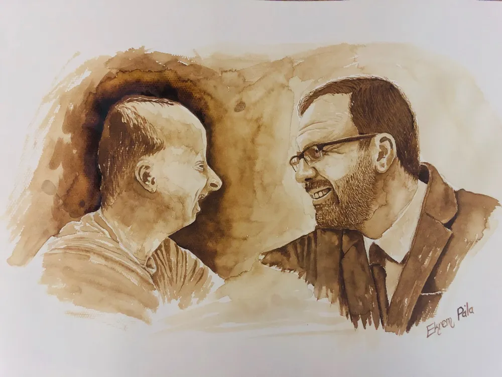 Painting Portrait With Coffee