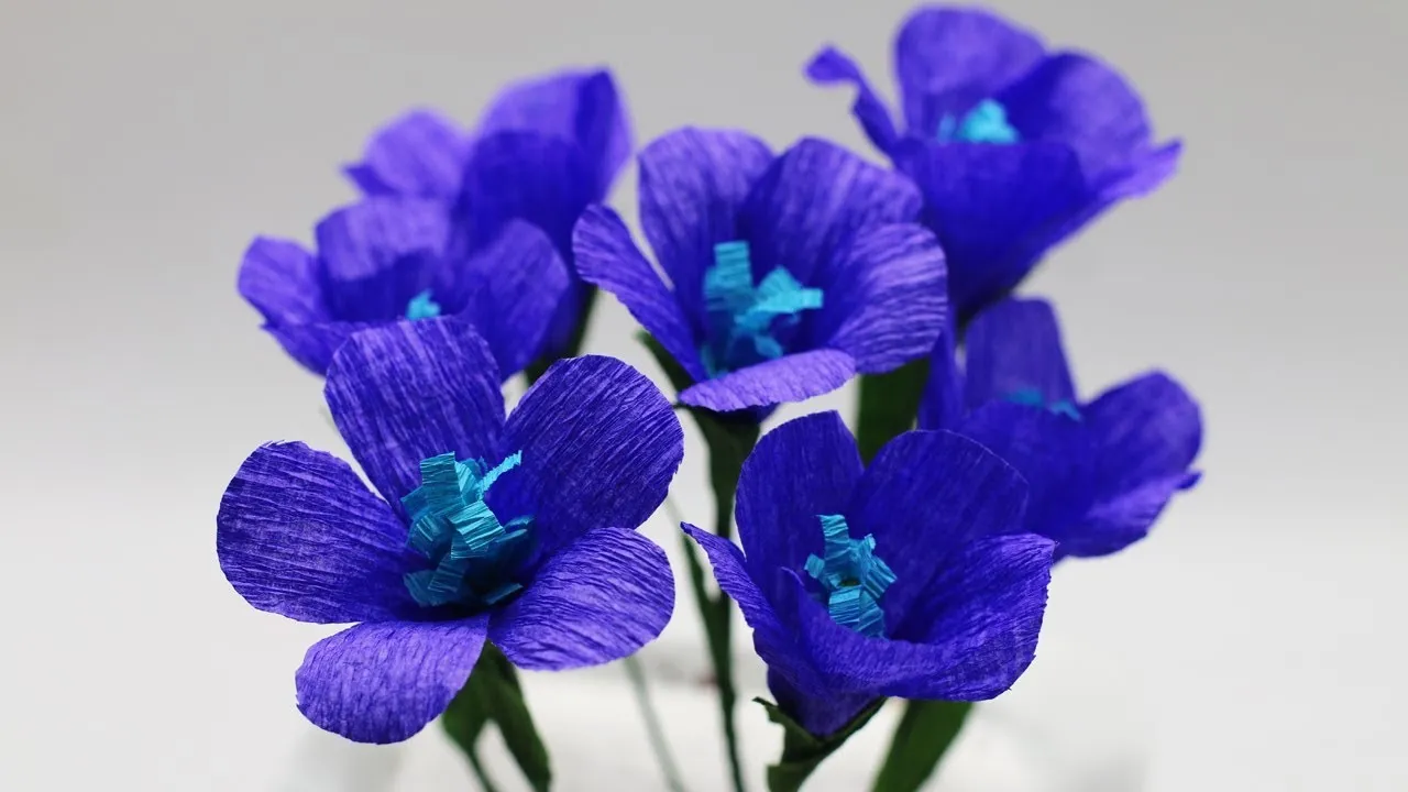 How To Make Easy DIY Paper Pot Stick Flower From Crepe Paper | Stick Flowers Tutorial!