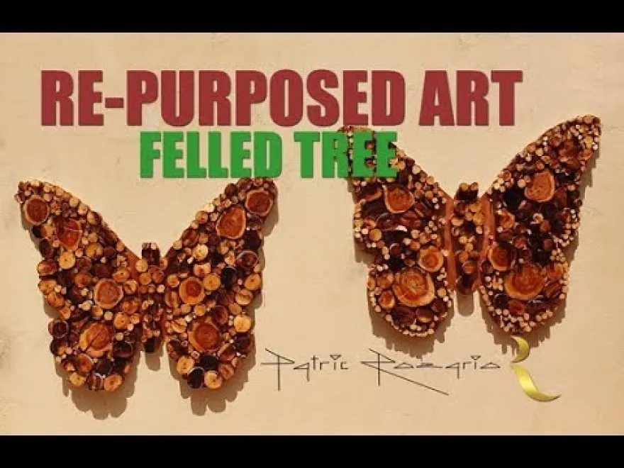 Butterflies ‘Repurposed’ From A Felled Tree.