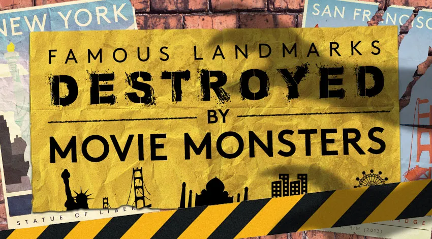 We Created Vintage-Style Travel Posters For Iconic Landmarks Destroyed By Movie Monsters
