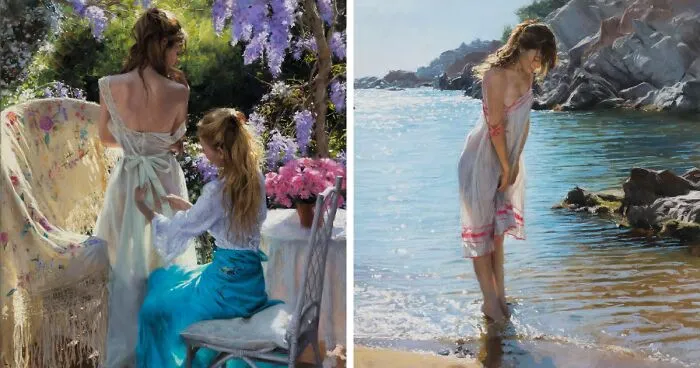 Spanish Artist Converts Intimate Moments Of Gorgeous Women Into Pastel Paintings (70 Pics)