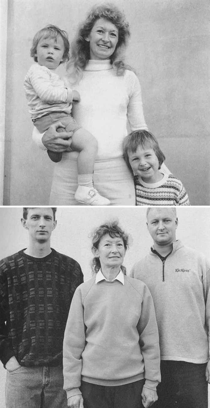Dave, Maggie y Steve Summerton 1974 y1999