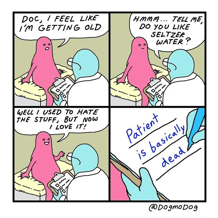 Artist Creates These Funny And Weird Comics To Cope With Getting Older (30 Pics)