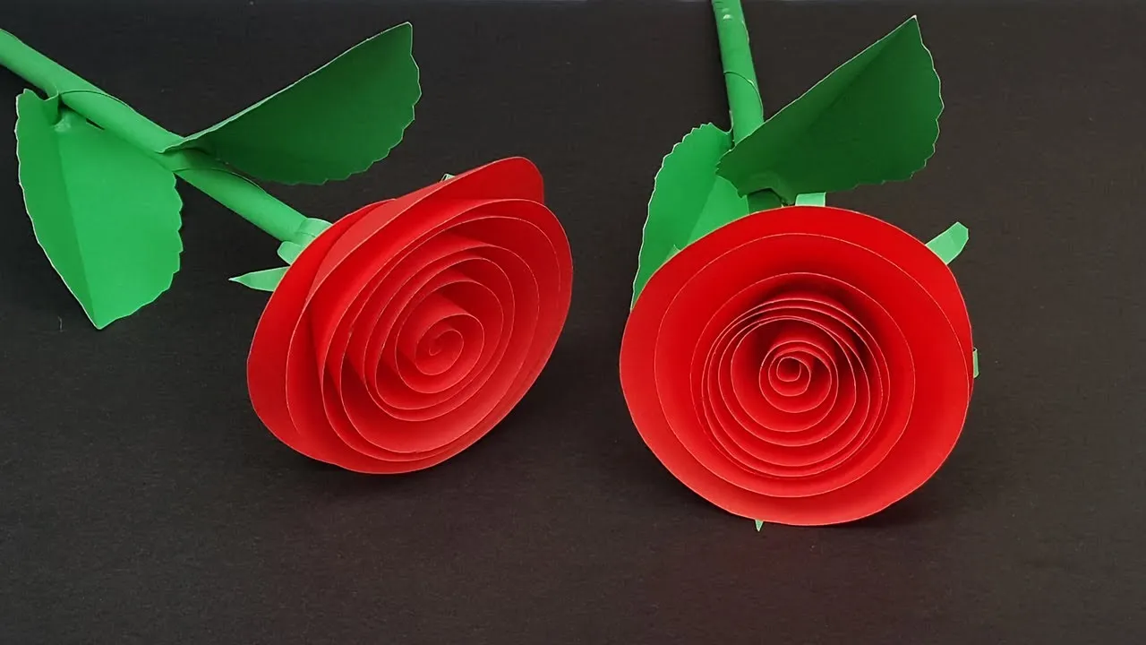 DIY Rolled Paper Roses | How To Make Easy Spiral Paper Flowers | Paper Crafts Tutorial