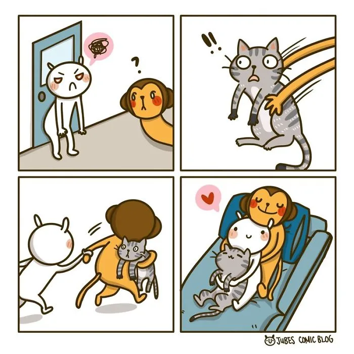 My 27 Wholesome Comics Show Moments Of Life With My Husband And Our Cat