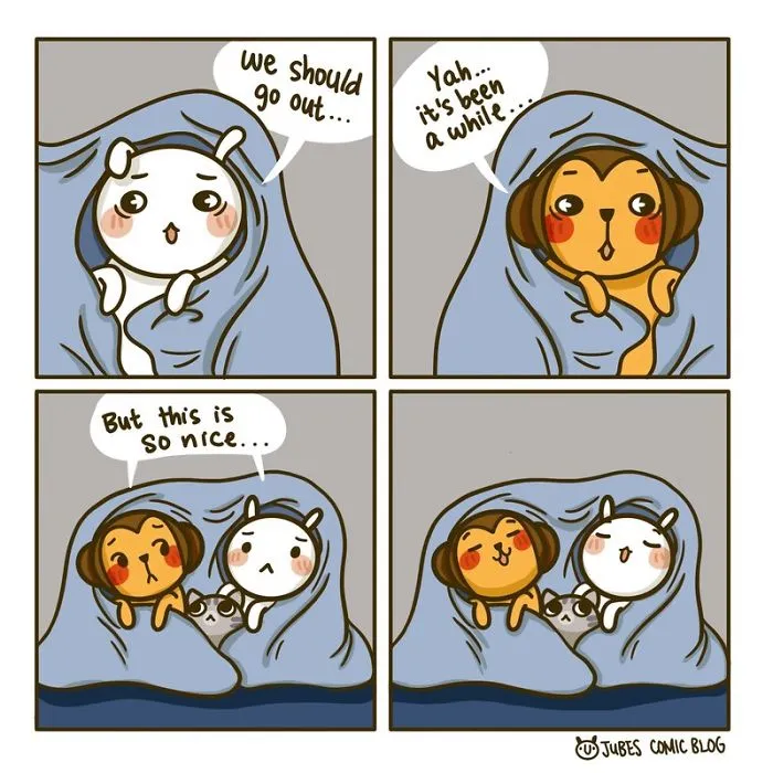 My 27 Wholesome Comics Show Moments Of Life With My Husband And Our Cat