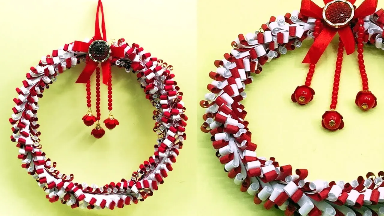 Easy Christmas Wreath For Paper-Front Door Christmas Wreath-Christmas Wreath For Wall Decor