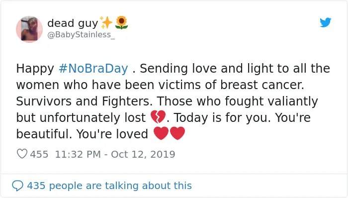 23 Powerful 'No Bra Day' Tweets That Raise Awareness About Breast Cancer