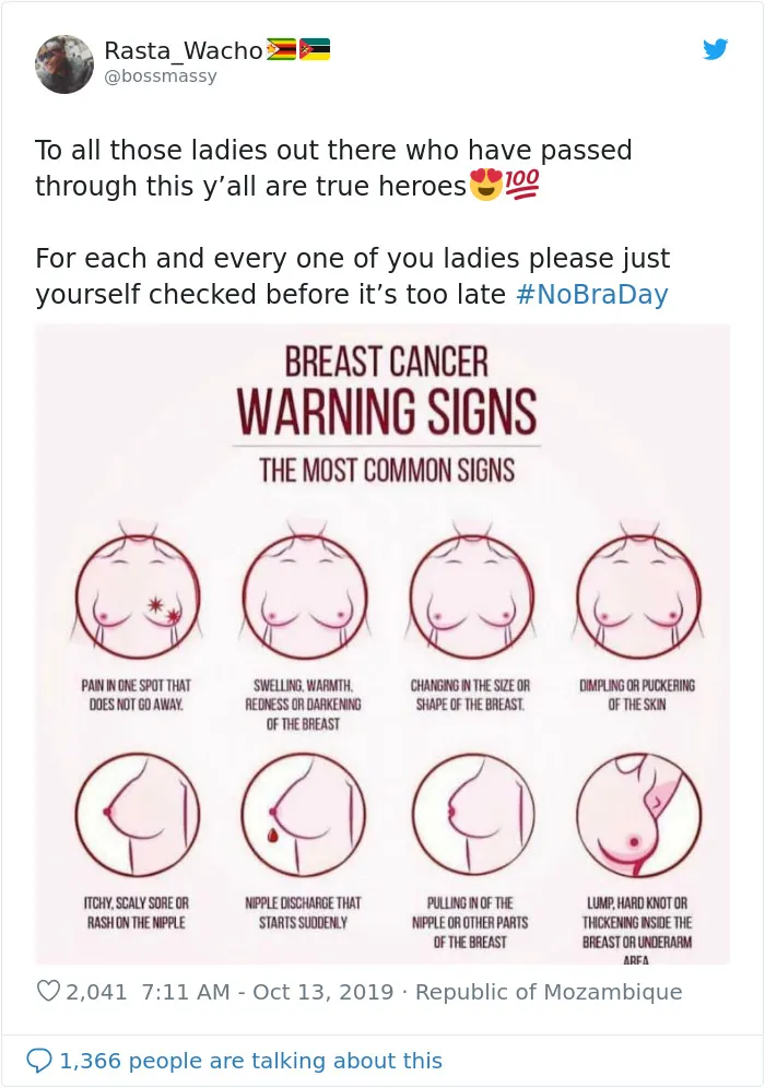 23 Powerful 'No Bra Day' Tweets That Raise Awareness About Breast Cancer