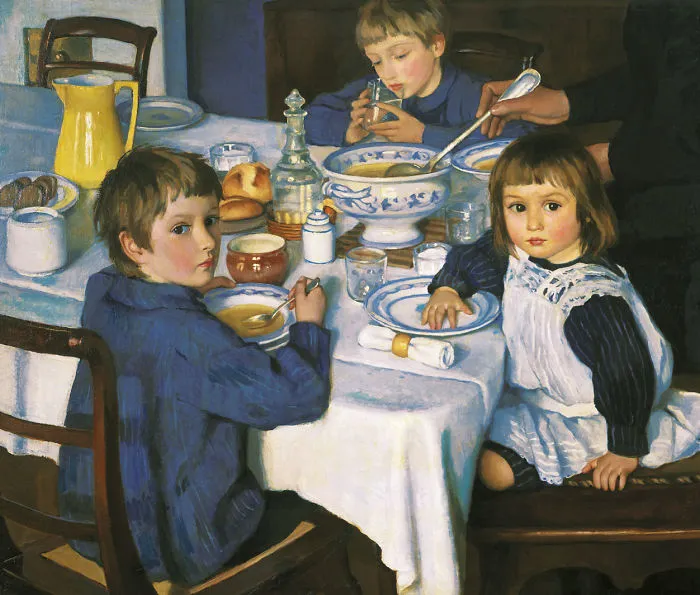 At Breakfast, Zinaida Serebryakova, 1814