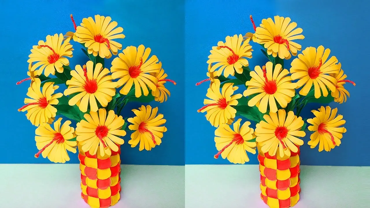 How To Make Flower With Paper | Make Paper Flowers Bouquet Step By Step