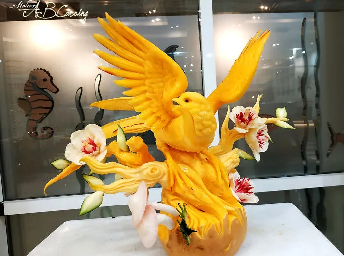 I Am A Fruit Carving Artist From Bulgaria And Here Are 26 Of My Alternative Halloween Pumpkins (New Pics)