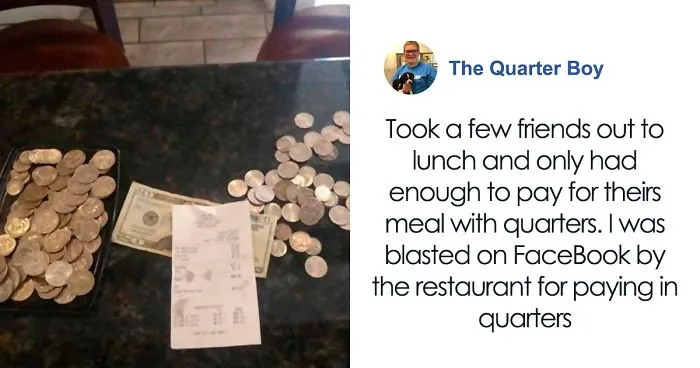 Boy Paid At A Restaurant With Quarters, They Shamed Him Online, But Now The Restaurant Regrets It