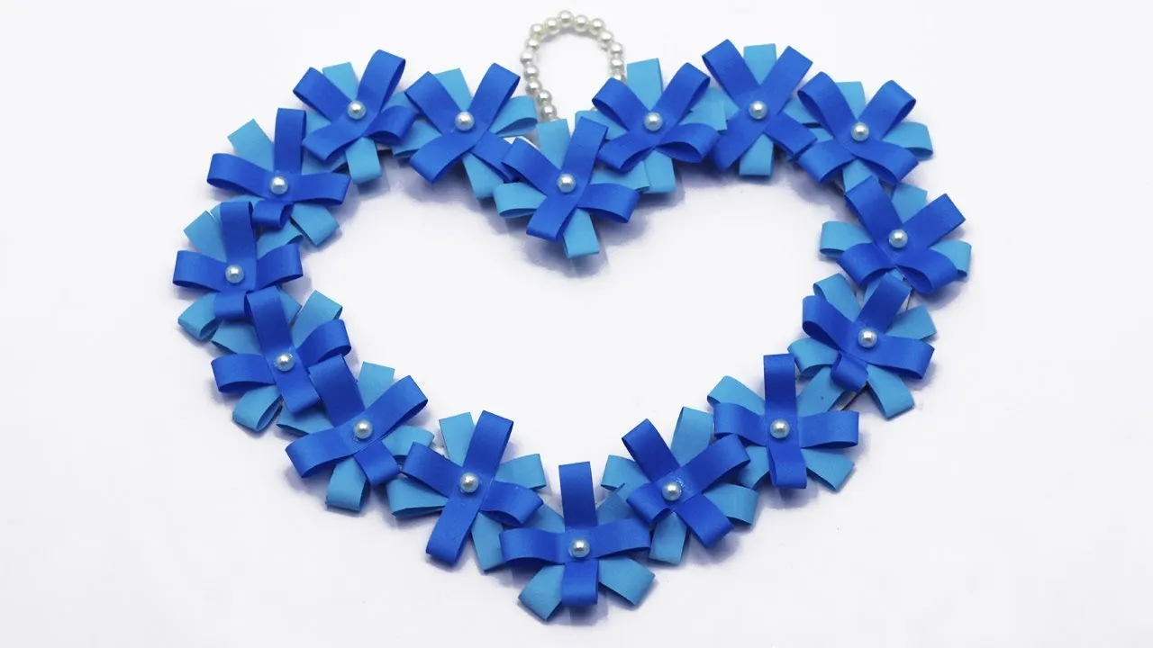 How To Make Easy Wall Decoration Ideas-Paper Heart Wall Hanging-DIY Wall Decor