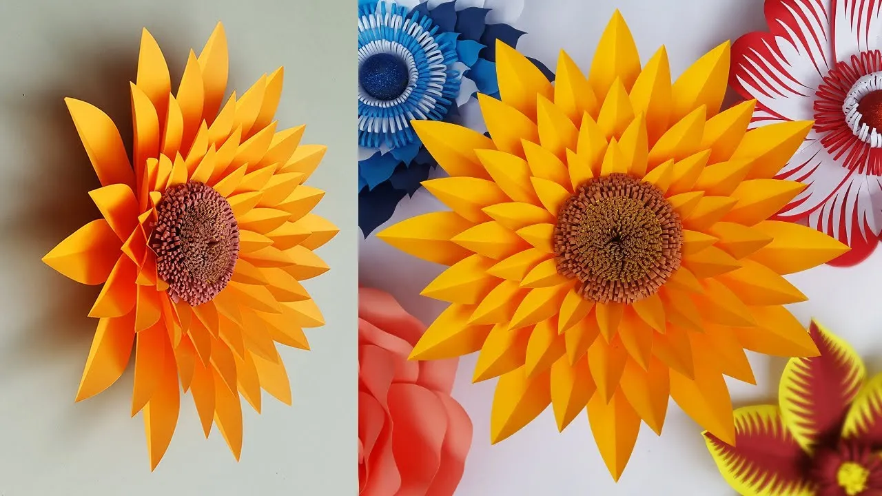 DIY-Paper Flowers | Easy Wall Decoration Ideas | Paper Flower Backdrop Tutorial | Paper Craft