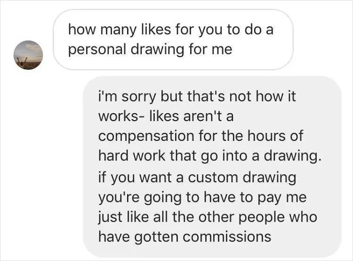 Likes Do Not Pay The Bills Ma'am