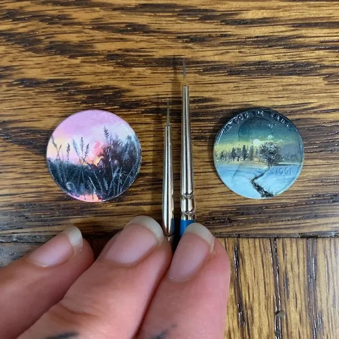 I Create Tiny Oil Paintings On Coins And Here Are My 30 Works