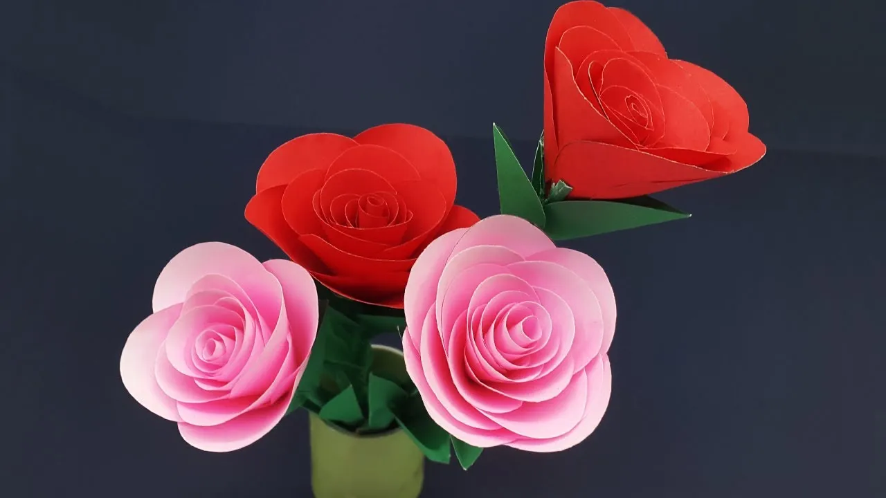 Paper Rose Tutorial | Very Easy And Simple Way To Make Paper Flower