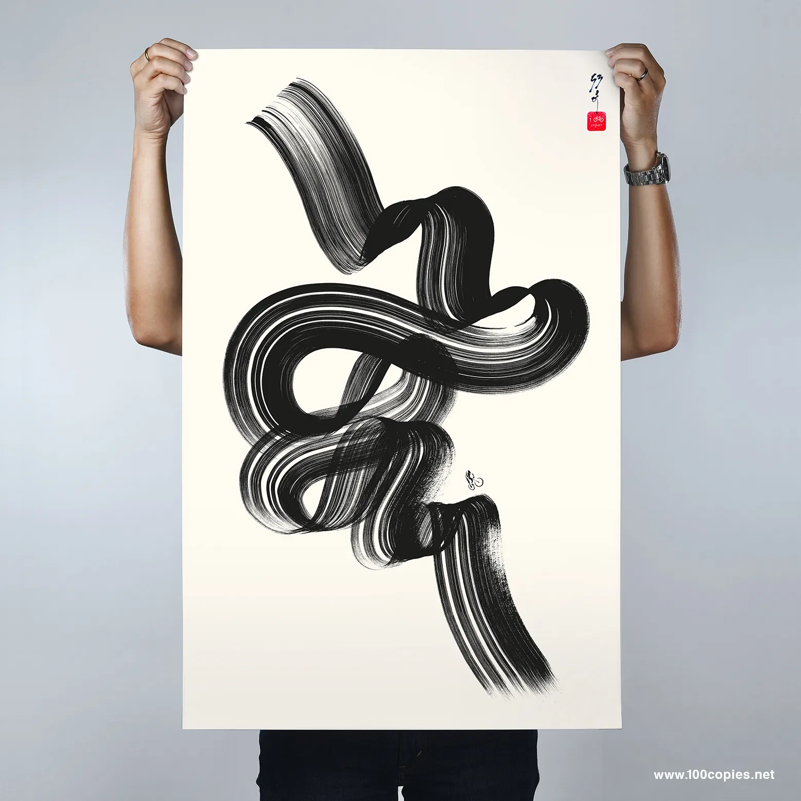 One Broad Stroke To Create A Mountain Track Titled: Wheee! Limited Edition Bicycle Print