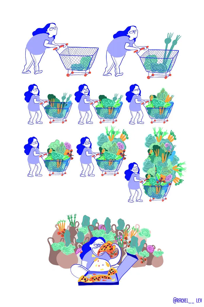 Creo Divertidas Ilustraciones A Todo Color Para Reírme De Los Problemas A Los Que Damos Demasiada Atención Las Mujeres (20 Fotos)