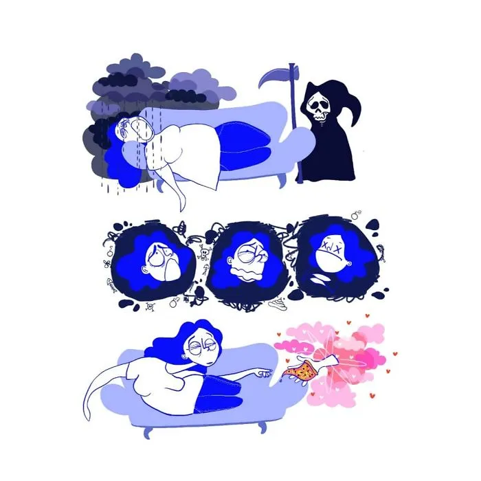 Creo Divertidas Ilustraciones A Todo Color Para Reírme De Los Problemas A Los Que Damos Demasiada Atención Las Mujeres (20 Fotos)