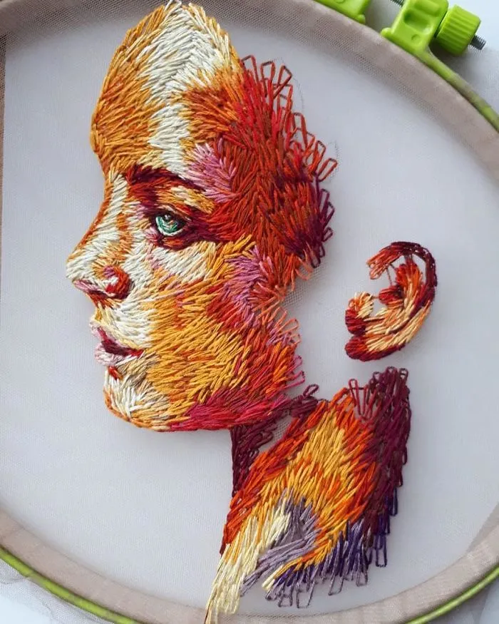 I Stitch Colorful Threads Into Tulle To Create a 3D-Effect On My Artwork (30 Pics)