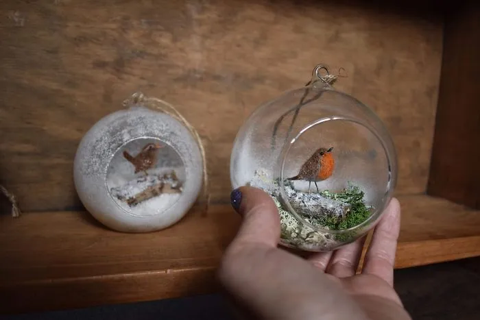 My 27 Animal Scenes Made From Needle Felted Animals And Ordinary Glass Baubles