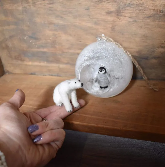My 27 Animal Scenes Made From Needle Felted Animals And Ordinary Glass Baubles