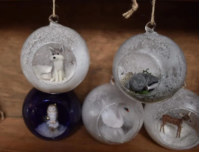 My 27 Animal Scenes Made From Needle Felted Animals And Ordinary Glass Baubles