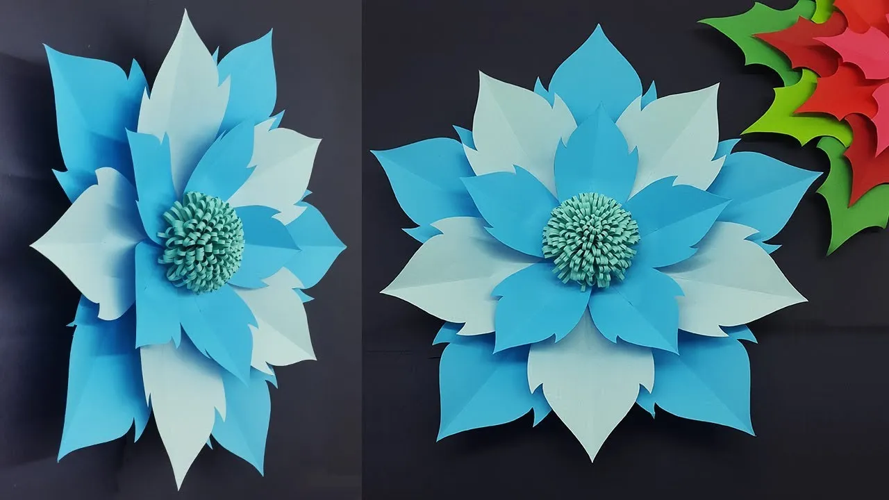 Giant Paper Flower Easy Making Tutorial With Templates | Paper Flowers Wall Decorations