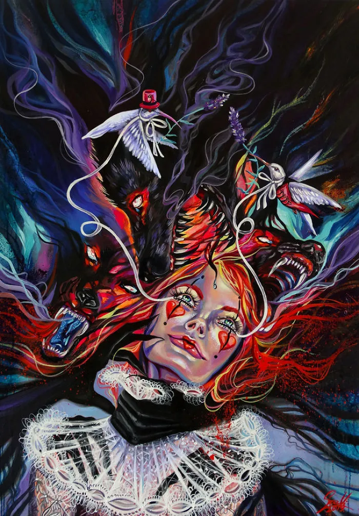 40 Creepy Women Portraits That I Painted In The Last Two Years