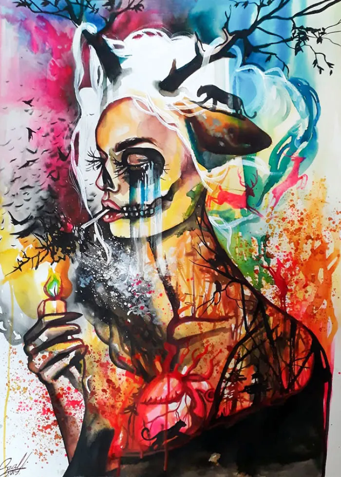 40 Creepy Women Portraits That I Painted In The Last Two Years