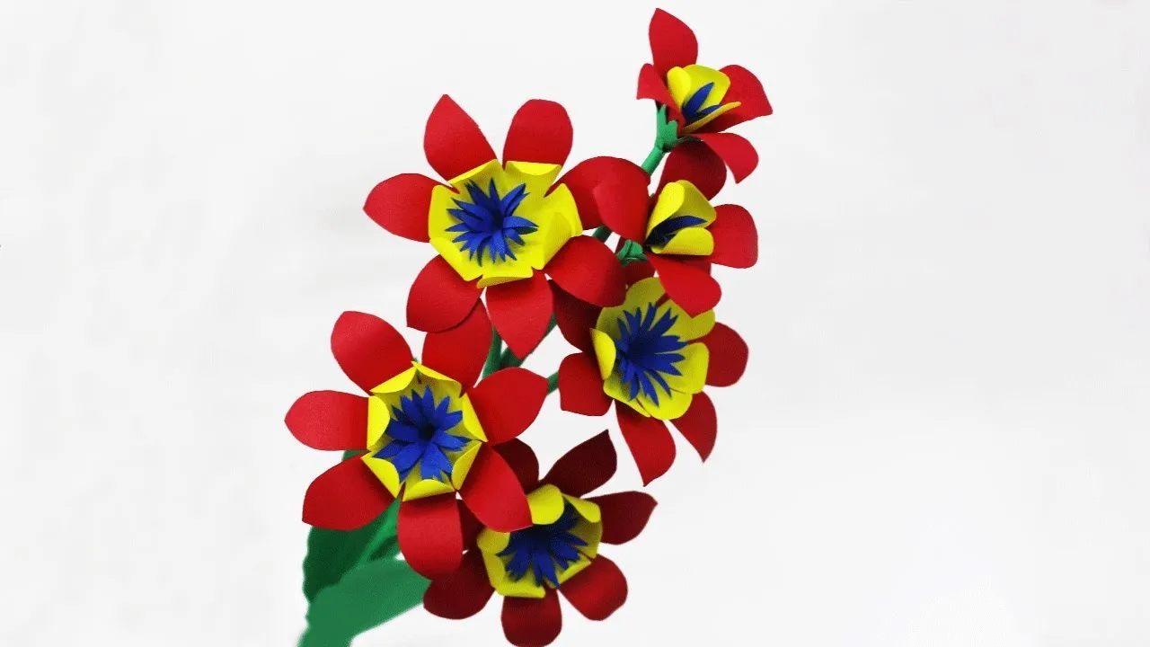 Easy Beautiful Paper Stick Flower-DIY Paper Stick Flowers-Easy Craft Ideas